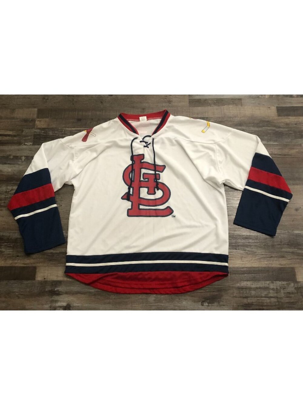 St. Louis Cardinals Mens XL Lace Up Hockey Jersey SGA Stadium Giveaway